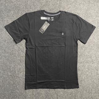 Hitam Amd 907 เสื้อยืด ปักลายโลโก้ VOLCOM สีดํา