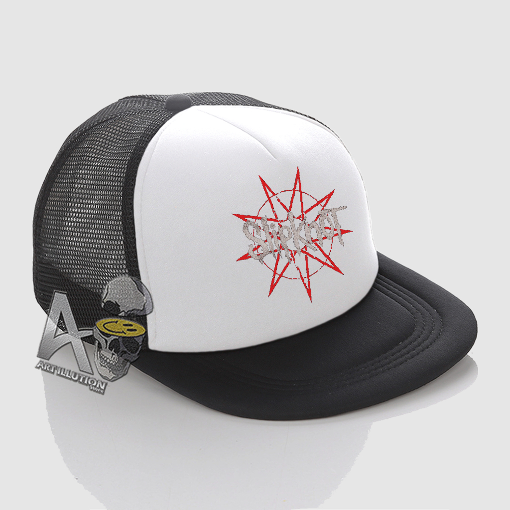 distro-net-trucker-snapback-hat-พรีเมี่ยม-โลโก้ใหม่-หมวก-slipknot