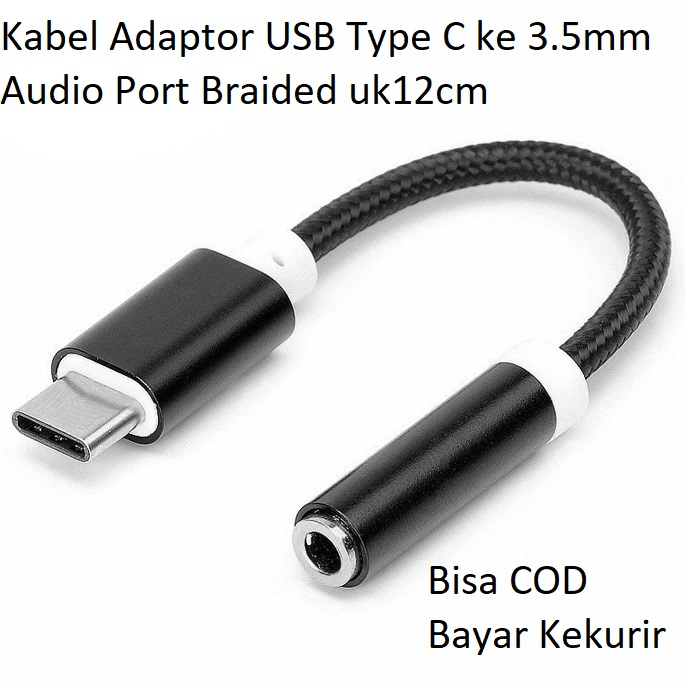 Usb Type C ถึง 3.5 มม.พอร ์ ตเสียง Braided Adapter Cable uk12cm ...