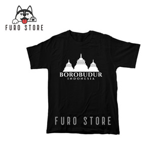 เสื้อยืดแขนสั้น ผ้าฝ้าย พิมพ์ลาย Borobudur Wonderful Indonesia ยุค 30s Furo Store