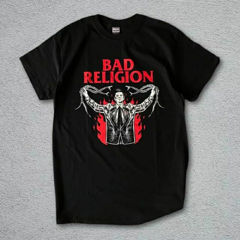 เสื้อยืด-พิมพ์ลาย-bad-religion-snake-metal-band