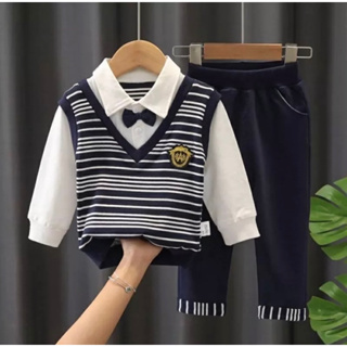 10.10sale ชุดเสื้อกั๊กยาว สไตล์เกาหลี สําหรับเด็กผู้ชาย อายุ 1-5 ปี