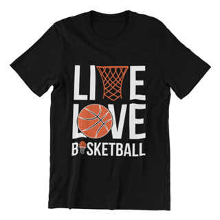 Ba157 เสื้อยืด ลายธีมบาสเก็ตบอล Live Love Basketball 30s