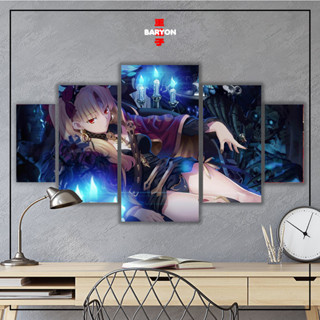 Hiasan DINDING KAYU โปสเตอร์ไม้ ลายการ์ตูนอนิเมะ Baryon FATE GRAND ORDER ERESKIGAL สําหรับแขวนตกแต่งผนังห้องนอน 5 ชิ้น ต่อชุด