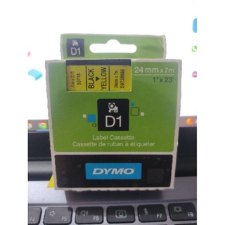 Dymo Label Casette S0720980 D1 53718 เทป 24 มม. x 7 ม. สีดํา สีเหลือง