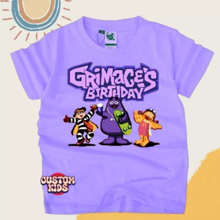 เสื้อยืด พิมพ์ลาย Grimace shake birthday ฟรีชื่อ