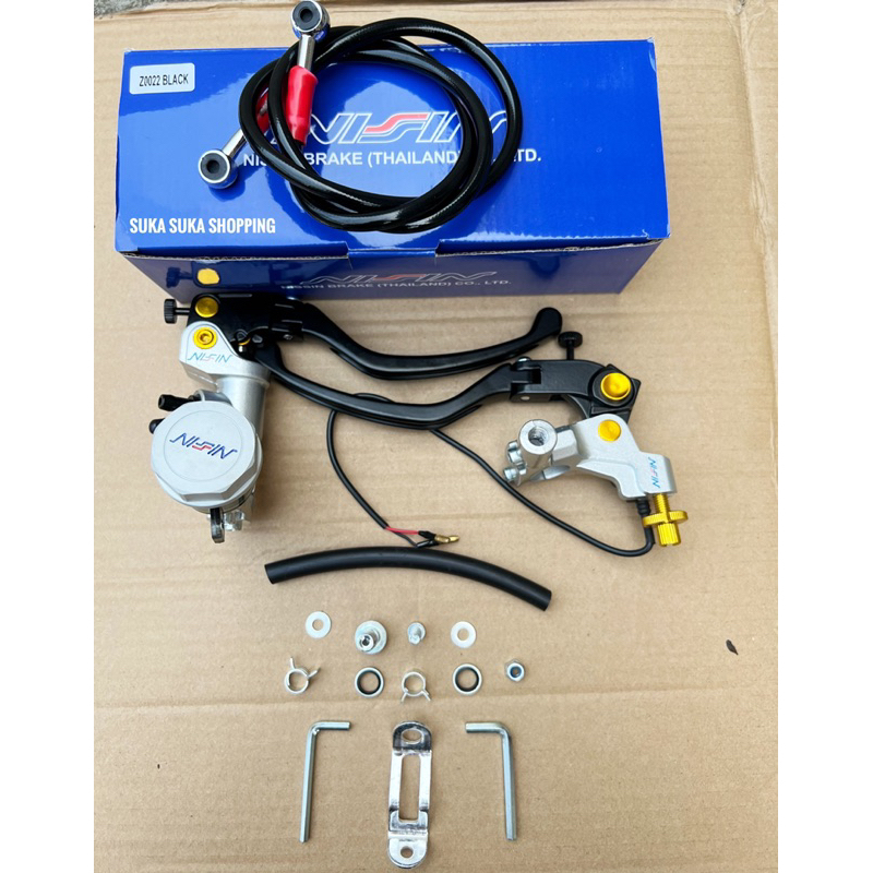 NISSIN BRAKE MASTER SET ซ้ายมือ PLUS เบรคท่อ 90 ซม. SCOOPY VARIO MIO ...