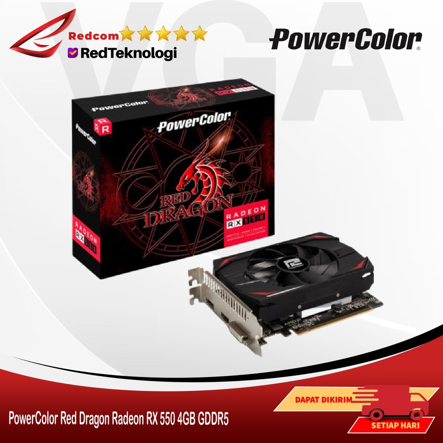 สีพาวเวอร์คัลเลอร์ Red Dragon RadeonTM RX 550 4GB GDDR5 | Shopee Thailand