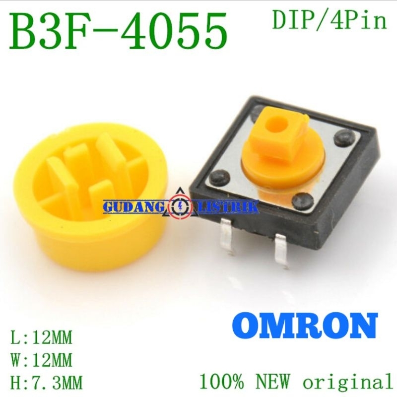 B3f 4055 OMRON ปุ่มกดสวิตช์สัมผัส พร้อมปุ่มกด 12x12x7.3 มม. | Shopee ...