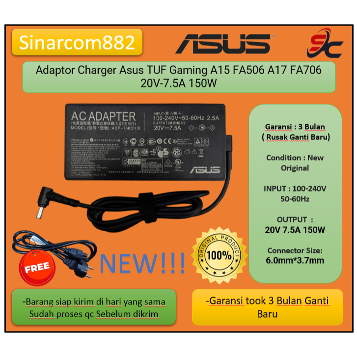 Zosam 180W Oplader - 20V 9A - Compatibel Met ASUS TUF Gaming A15, A17, ROG Strix En Meer