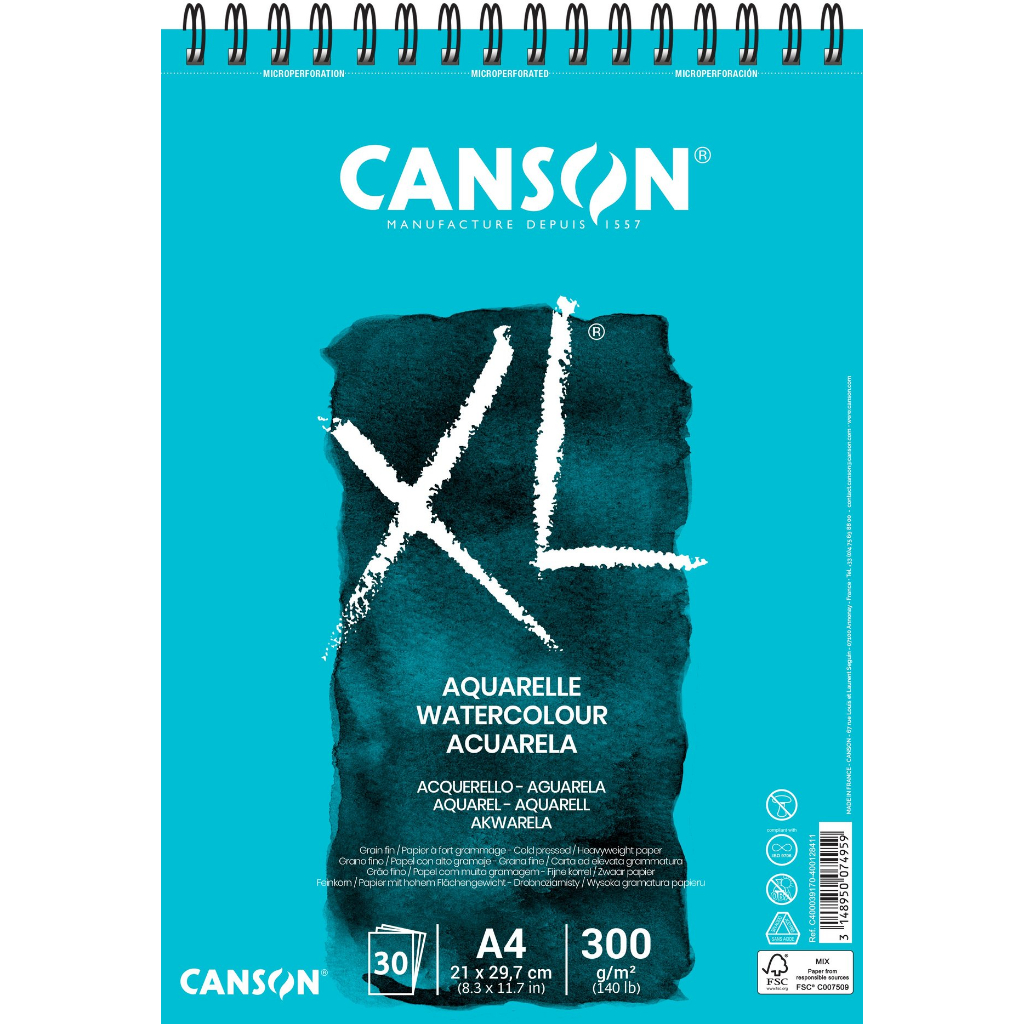 Peralatan Canson XL Aquarelle Watercolor Drawing Pad 300gsm สมุดวาดภาพ ...