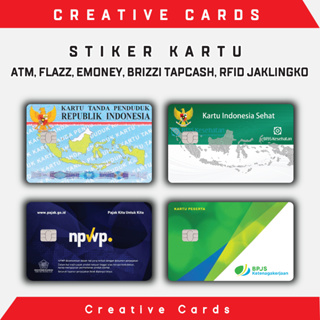 สติกเกอร์ไวนิล Atm Card Skin Card KTP KIS BPJS BCA Mandiri Bri Bni Debit Credit Emoney Flazz E-toll Tap-cash Brizzi RFID Etc