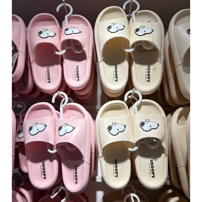 Miniso X SNOOPY SLIPPERS WOMEN 39 S SANDALS SLIPPER PINK WHITE BEIGE WOMEN SLIPPER