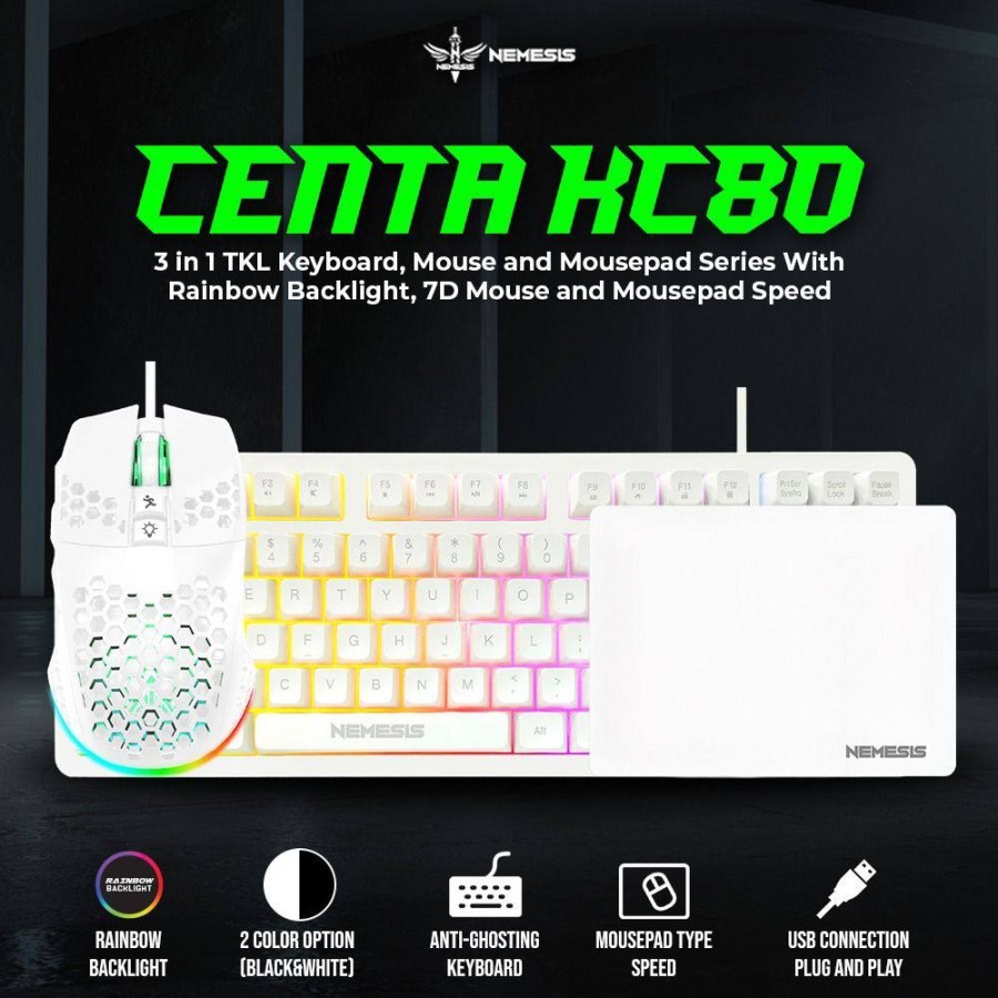 Nyk CENTA KC80 3 in 1 TKL COMBO Gaming Keyboard | Shopee Thailand