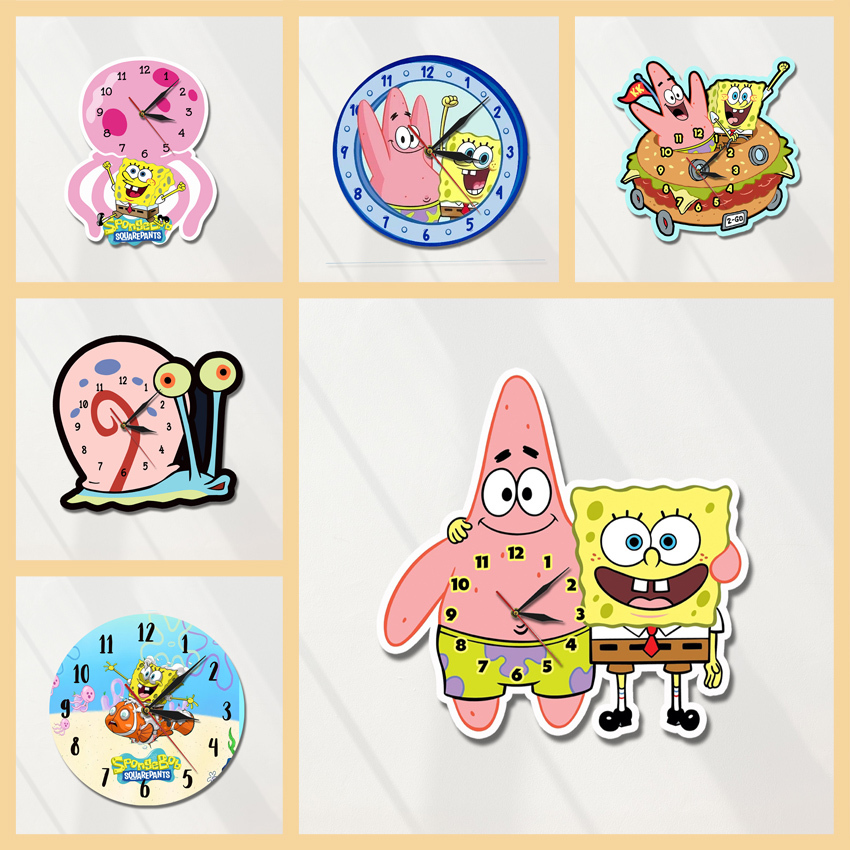Sponge Bob Square Pants Spongebob Patrick Wall Clock | Shopee Thailand