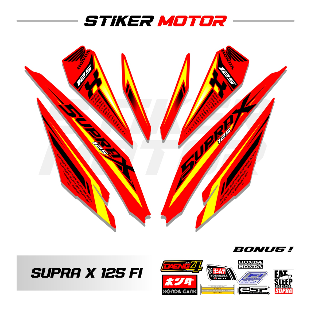 Sp50 Striping Sticker Supra X 125 Fi Simple Variation Line Sticker รถ ...