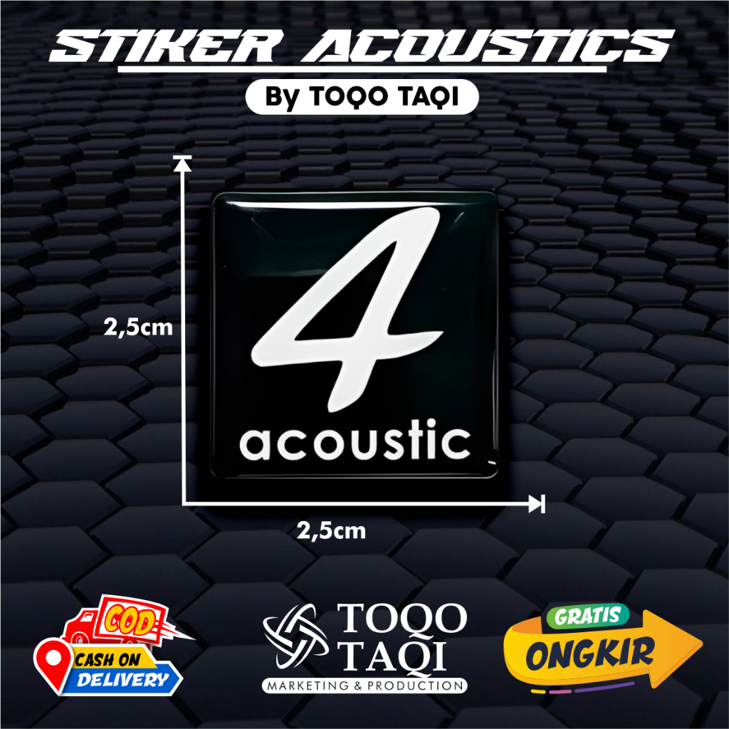 4-ACOUSTICS โลโก้สัญลักษณ์สติกเกอร์นูนเสียง Cool Miniature Sound Emblem ...