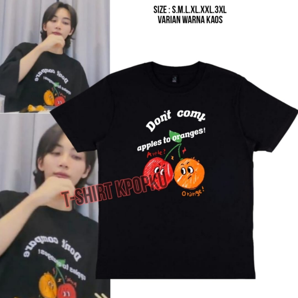 เสื้อยืด-ลาย-jeonghan-seventeen-apple-and-orange-สไตล์เกาหลี