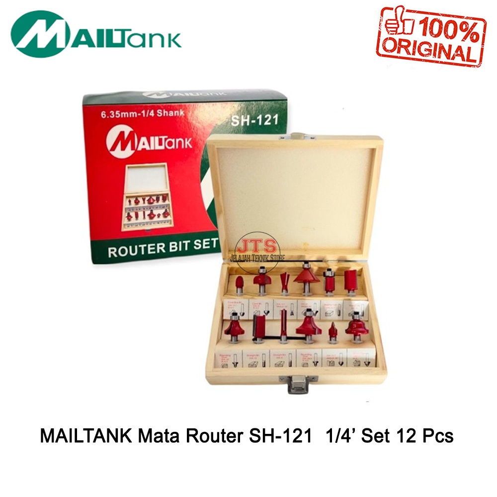 Kayu MESIN MATA Router Bit ชุด 12 ชิ้น 1/4 นิ้ว 6 มิลลิเมตร Propil ...