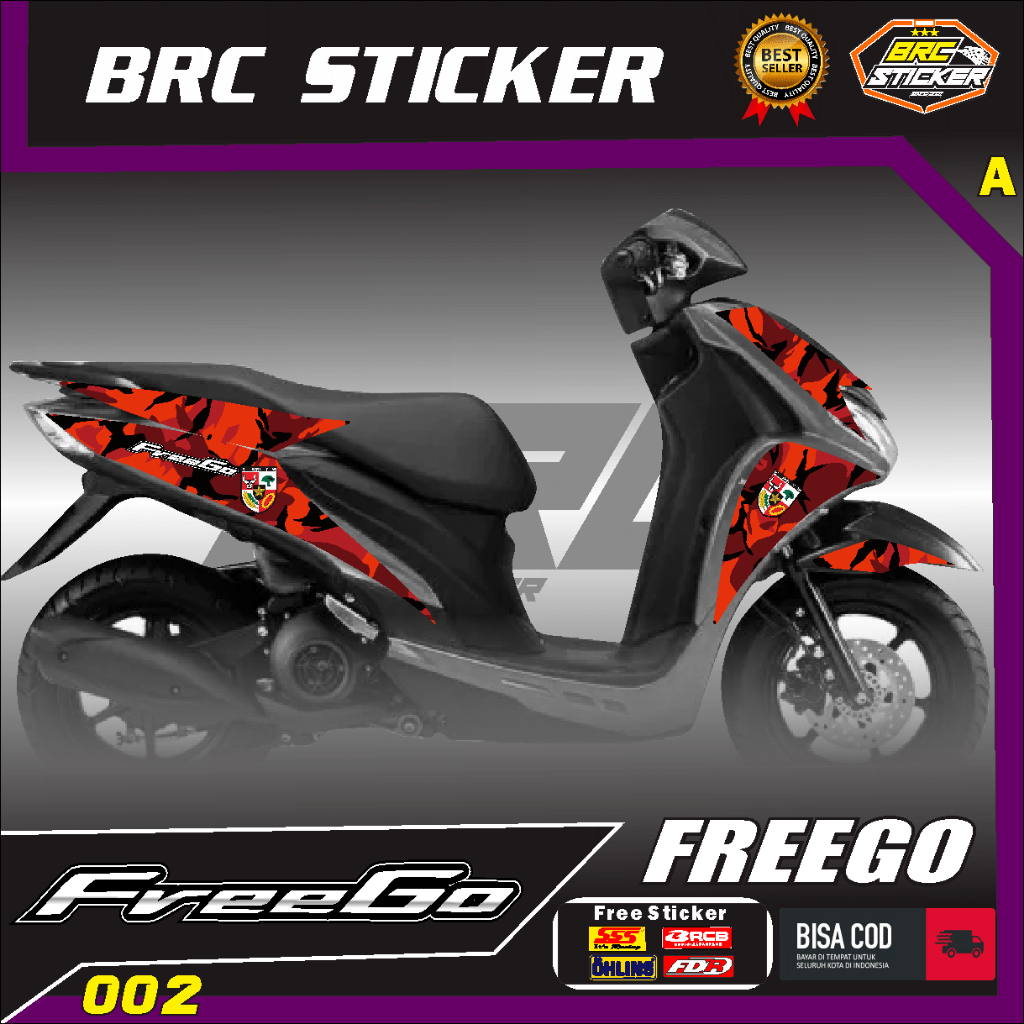 สติ๊กเกอร์ Striping Yamaha Freego 125 002-Sticker Variation List Motor ...