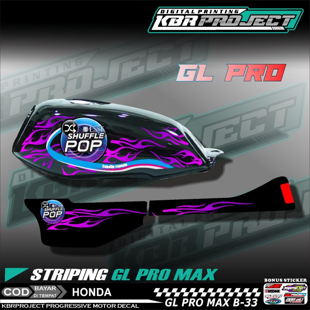 GL MAX/PRO COOL MOTORCYCLE STRIPPING สติ๊กเกอร์ HONDA VARIATION STRIP ...