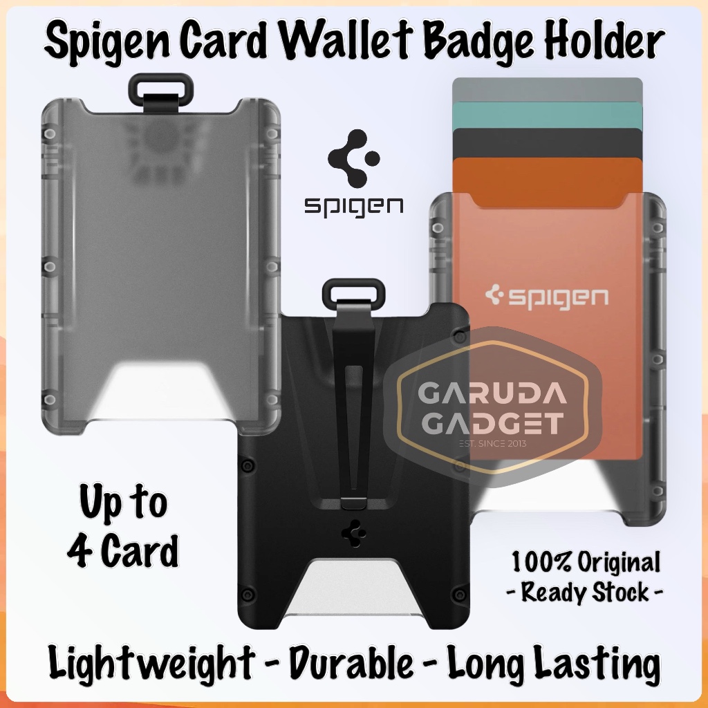 Spigen ID Badge Card Name Tag Holder ATM Wallet Money Clip Slim RFID