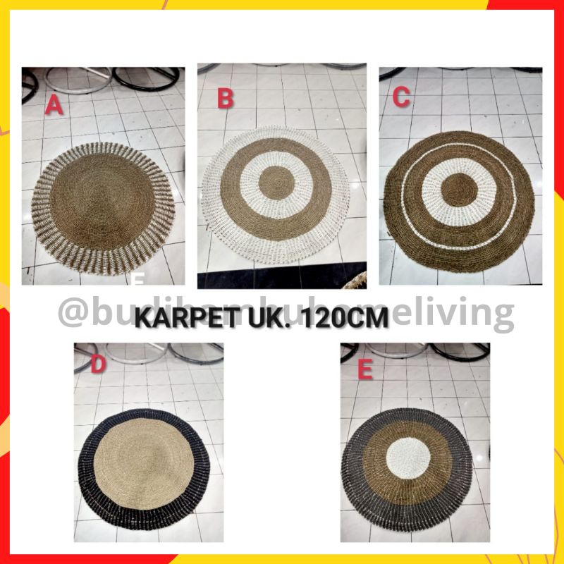 Budi Bambu Homeliving Rug หญ้าทะเลทอ 120ซม | พรมทอหญ้าทะเล | ห้องอาหาร ...