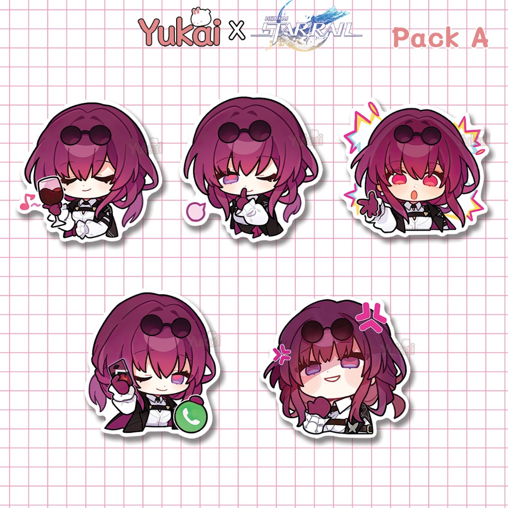 Premium Kafka Honkai Star Rail (HSR) Pack Stickers, สติ๊กเกอร์อนิเมะกัน ...