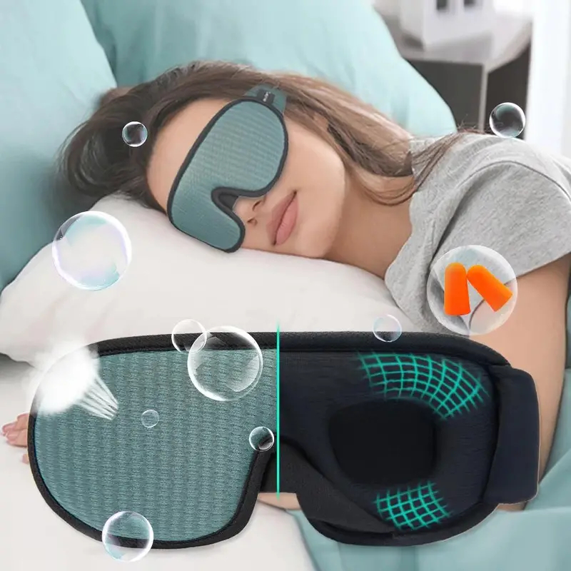 Mata 3d Sleeping Eye Mask Blindfold นุ่มสบาย Sleep Sleeping Sleep ปรับ