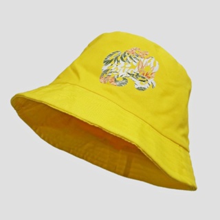 หมวกบักเก็ต สีเหลืองมะพร้าว เหมาะกับเดินชายหาด สไตล์ฮาวาย
