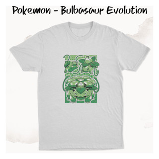 เสื้อยืด พิมพ์ลายโปเกม่อน Bulbasaur Evolution K0361