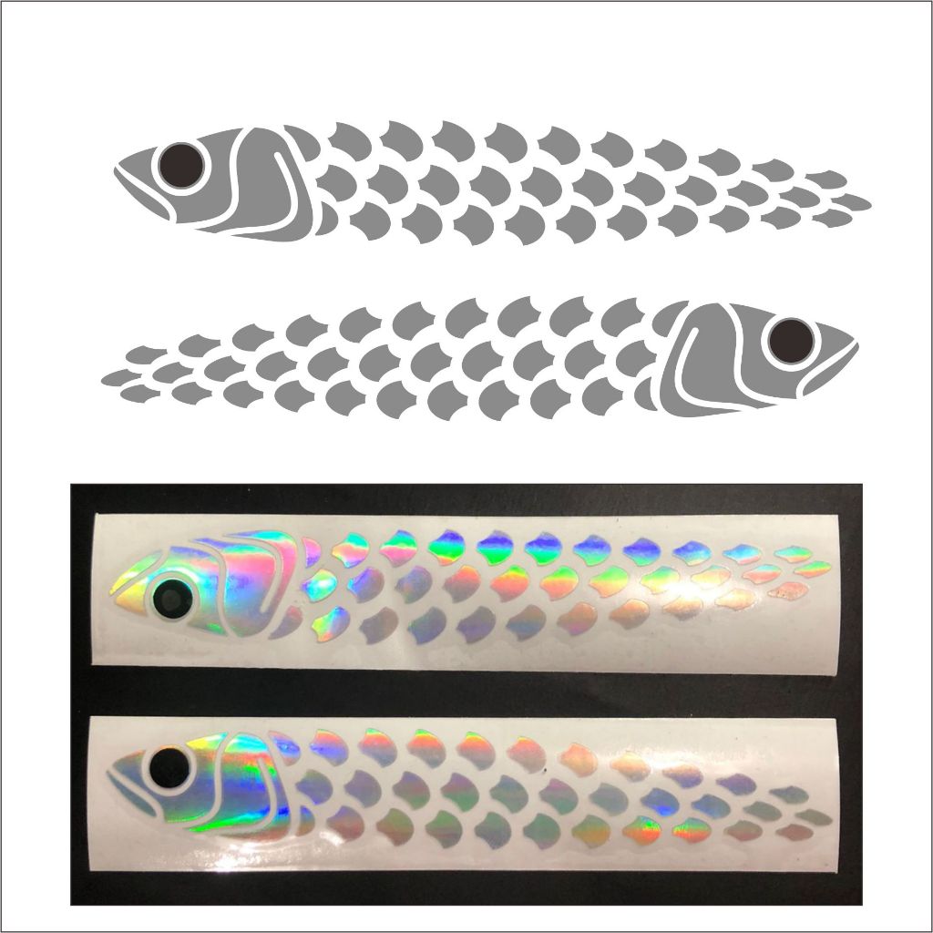 สติ๊กเกอร์เหยื่อโฮโลแกรมไวนิล stickbait | Shopee Thailand