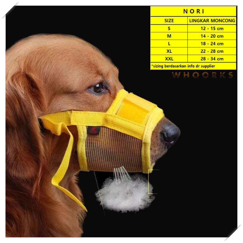 ปากสุนัข TIE MONCONG DOG MUZZLE MOUTH ANTI-DITE NORI COVER | Shopee ...