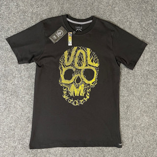 เสื้อยืด พิมพ์ลาย HITAM Amd 105 Surf VOLCOM สีดํา สําหรับผู้ชาย