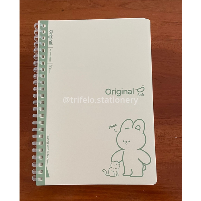 สมุดโน้ตสันเกลียว A5 ลาย Wengu Bunny's Kitten Soft Ring Paper Line (SXQ ...