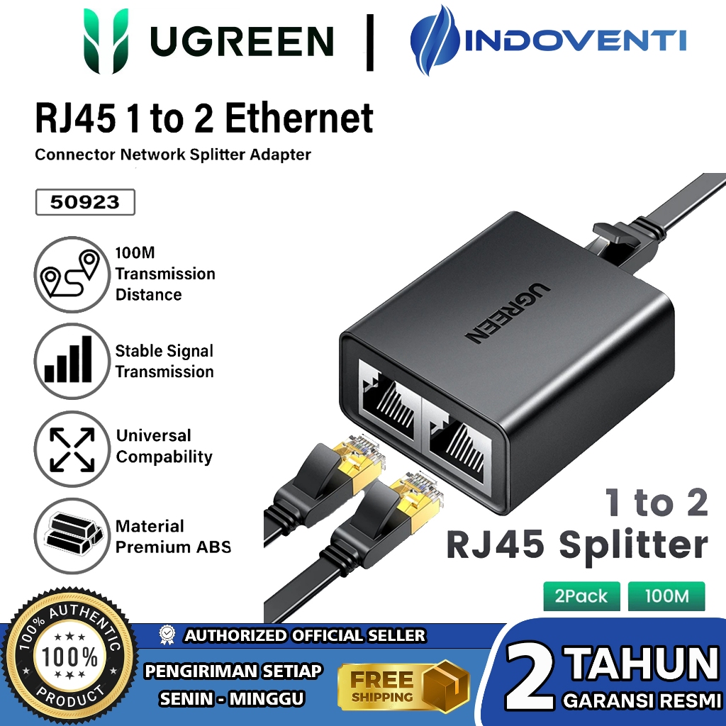 Ugreen Splitter อะแดปเตอร์อินเทอร์เน็ต RJ45 2in1 Ethernet Lan การเชื่อม ...