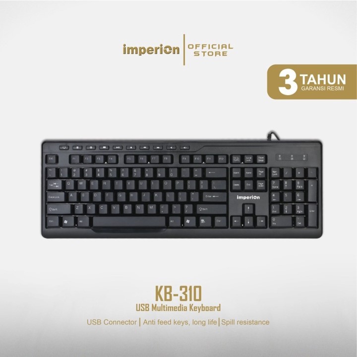 คีย์บอร์ด USB มัลติมีเดีย Imperion KB-310 Slim | Shopee Thailand