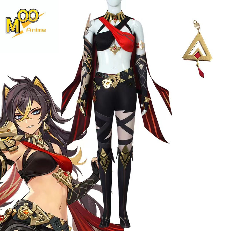 Genshin Impact Dehya คอสเพลย์เครื่องแต่งกาย Dehya คอสเพลย์ชุดและวิกผม ...