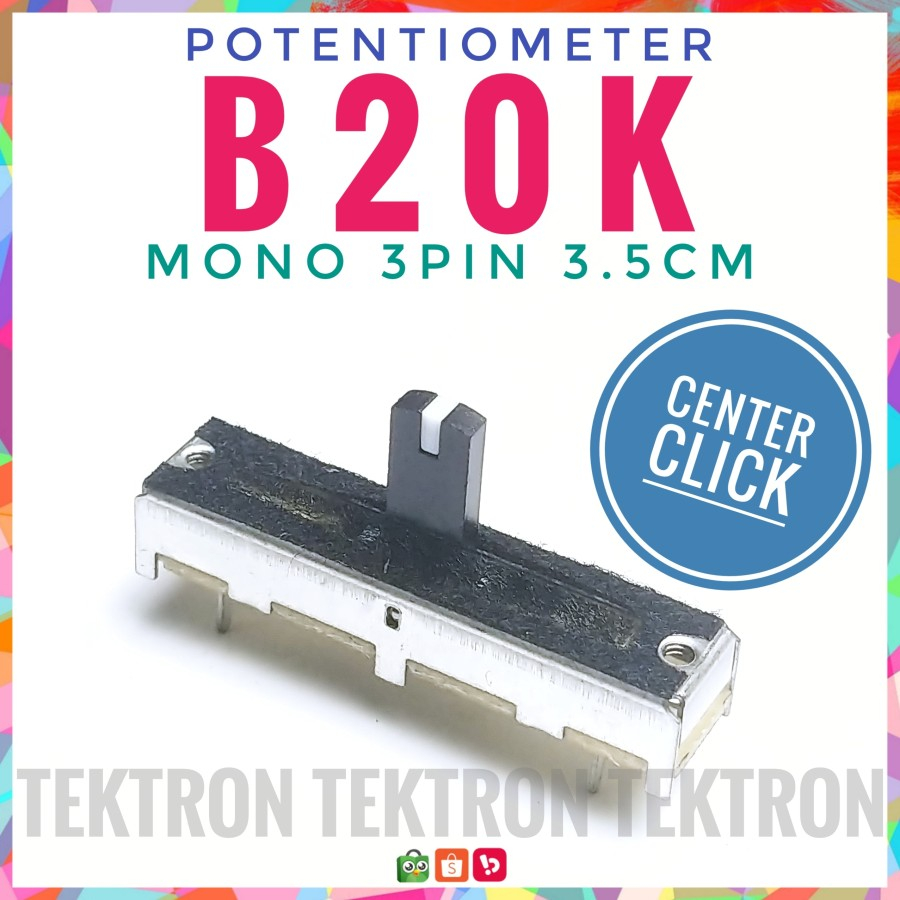 โพเทนชิโอมิเตอร์สไลด์ B20K MONO 3PIN B203 20K 3.5 ซม. | Shopee Thailand