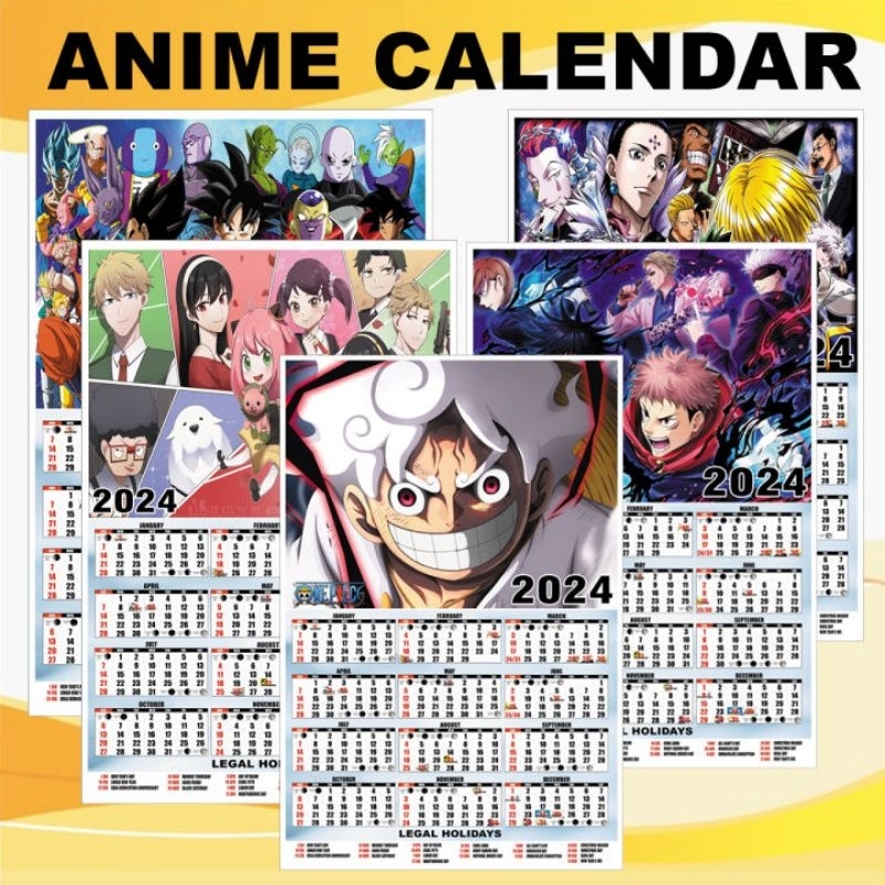 ปฏิทิน ลายการ์ตูนอนิเมะ 2024 (เลือกเองได้) Shopee Thailand