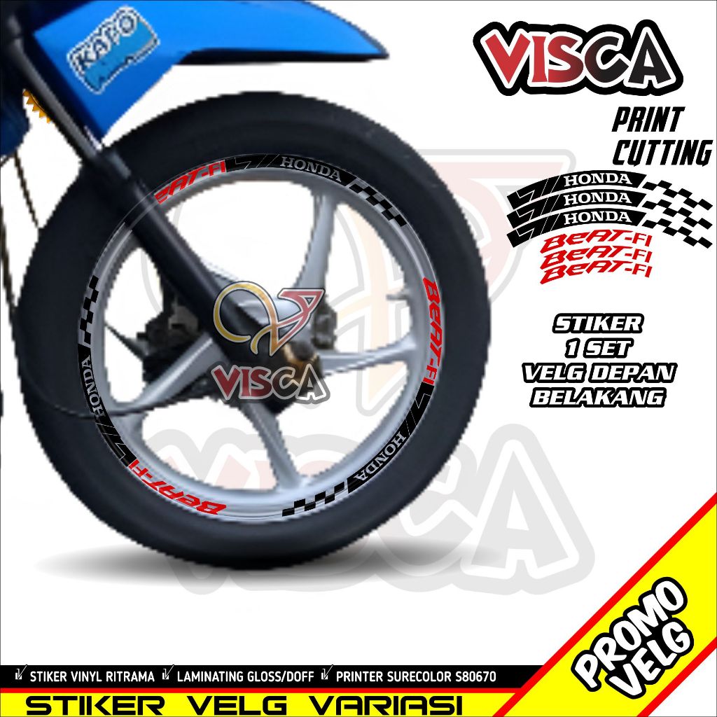 Mio List Rim Stickers ขอบมอเตอร์ไซค์ 14 Beat FI Type 2 สติ๊กเกอร์ขอบวง ...