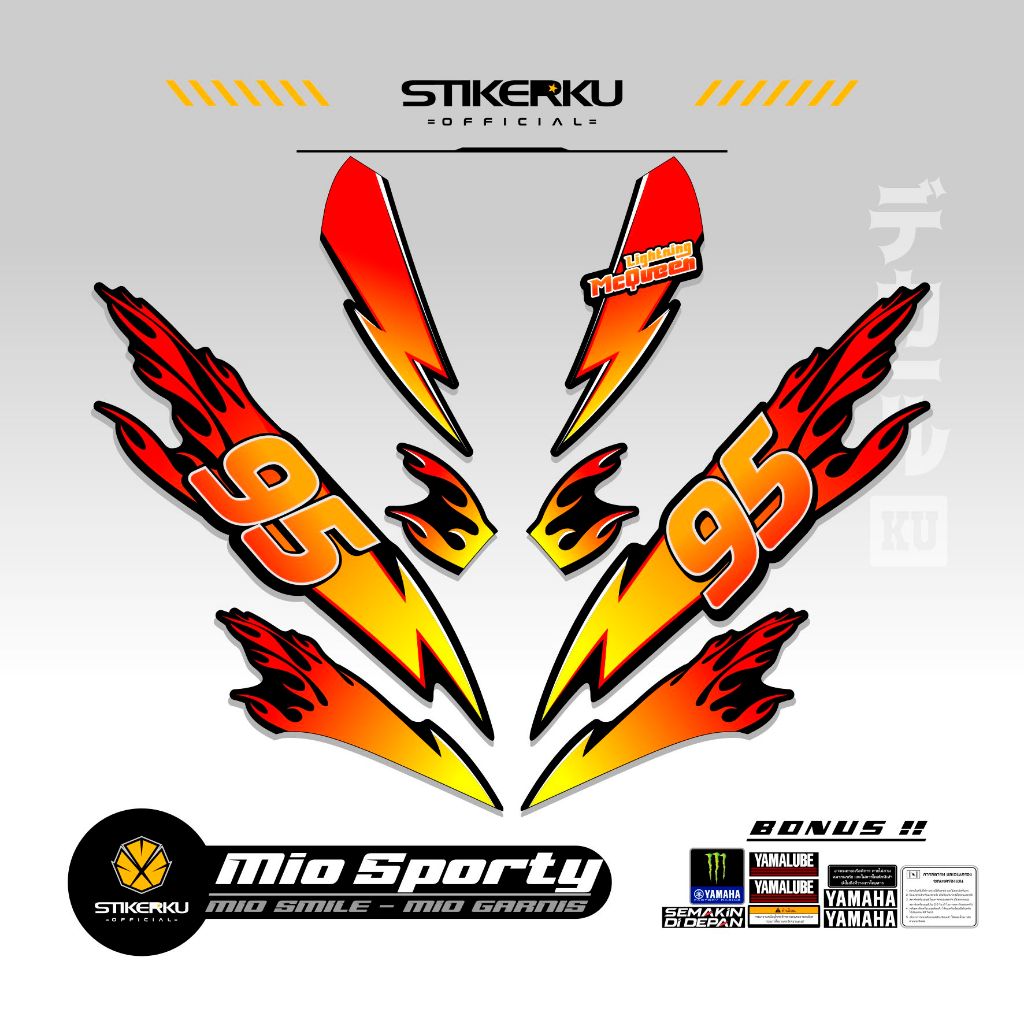 MIO SPORTY STRIPING MOTIF 113 / MIO SMILE STICKER / URBAN STICKER ...