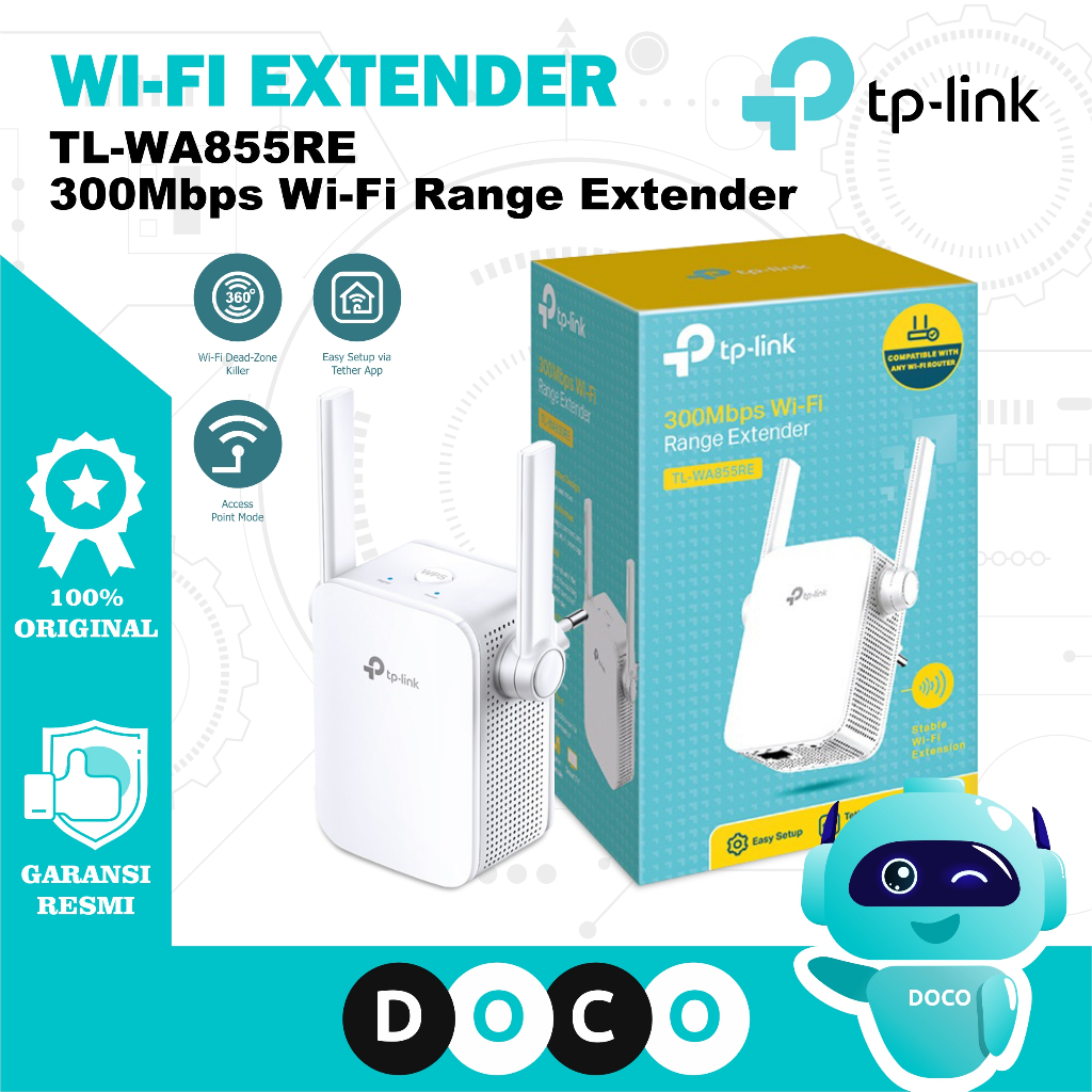 Tp-link ตัวขยายสัญญาณ Wi-Fi TL-WA855RE 300Mpbs 2 เสาอากาศภายนอก 1 10 ...