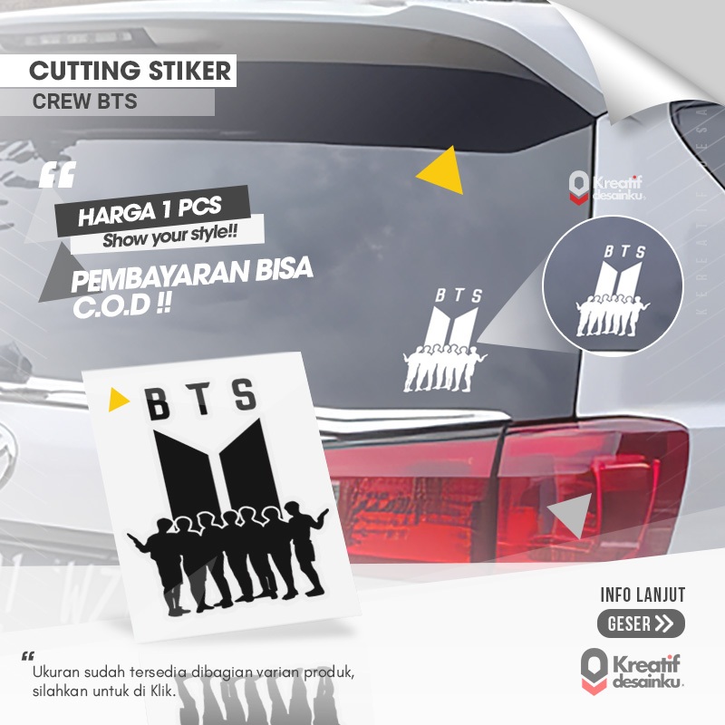 ตัดสติ๊กเกอร์ลูกเรือ BTS K-Pop Boyband สติ๊กเกอร์รถจักรยานยนต์รถ ARMY ...
