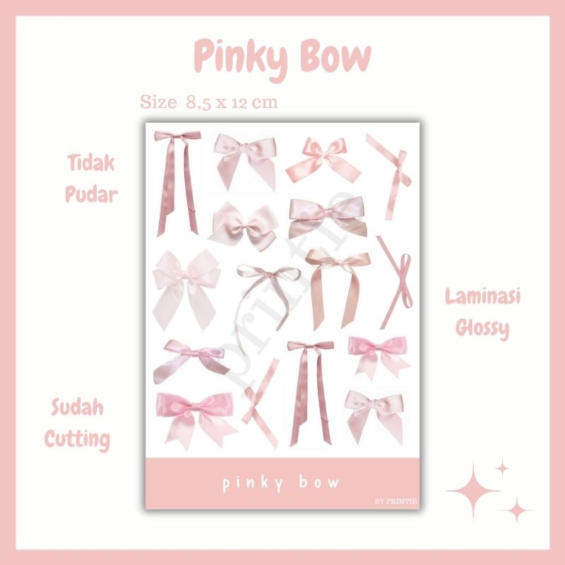 [1 Lbr] kisscut แผ่นสติ๊กเกอร์ aesthetic pinky bow Theme, Ribbon ...