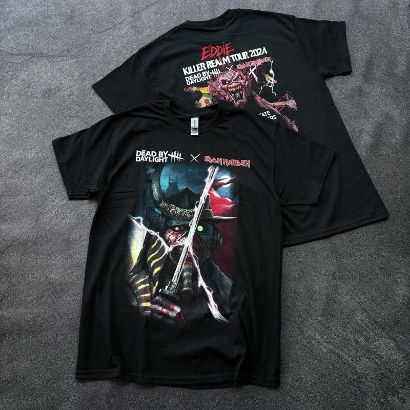 T-shirt Iron Maiden X Dead By Daylight 'Killer Realm Tour 2024' - Tailles S à 5XL - Personnalisable - Neuf Avec étiquettes