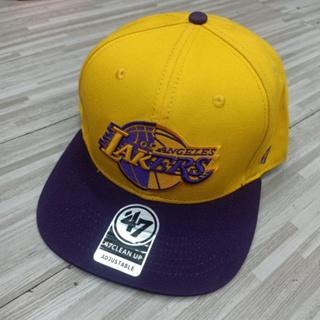 La Lakers หมวกเบสบอล สีเหลือง สีม่วง นําเข้า