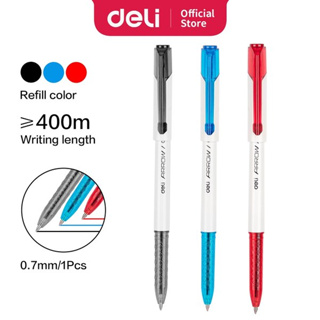 Deli ปากกาลูกลื่น 0.7 มม. สีดํา น้ําเงิน แดง 1 ชิ้น EQ23