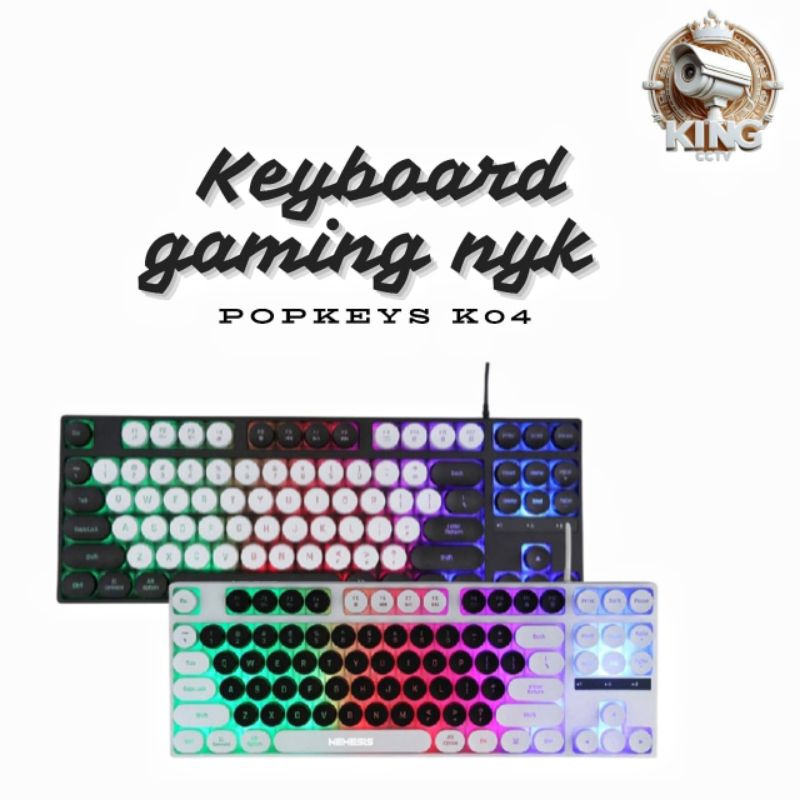 Nyk popkeys K04 คีย์บอร์ดเกมมิ่ง | Shopee Thailand