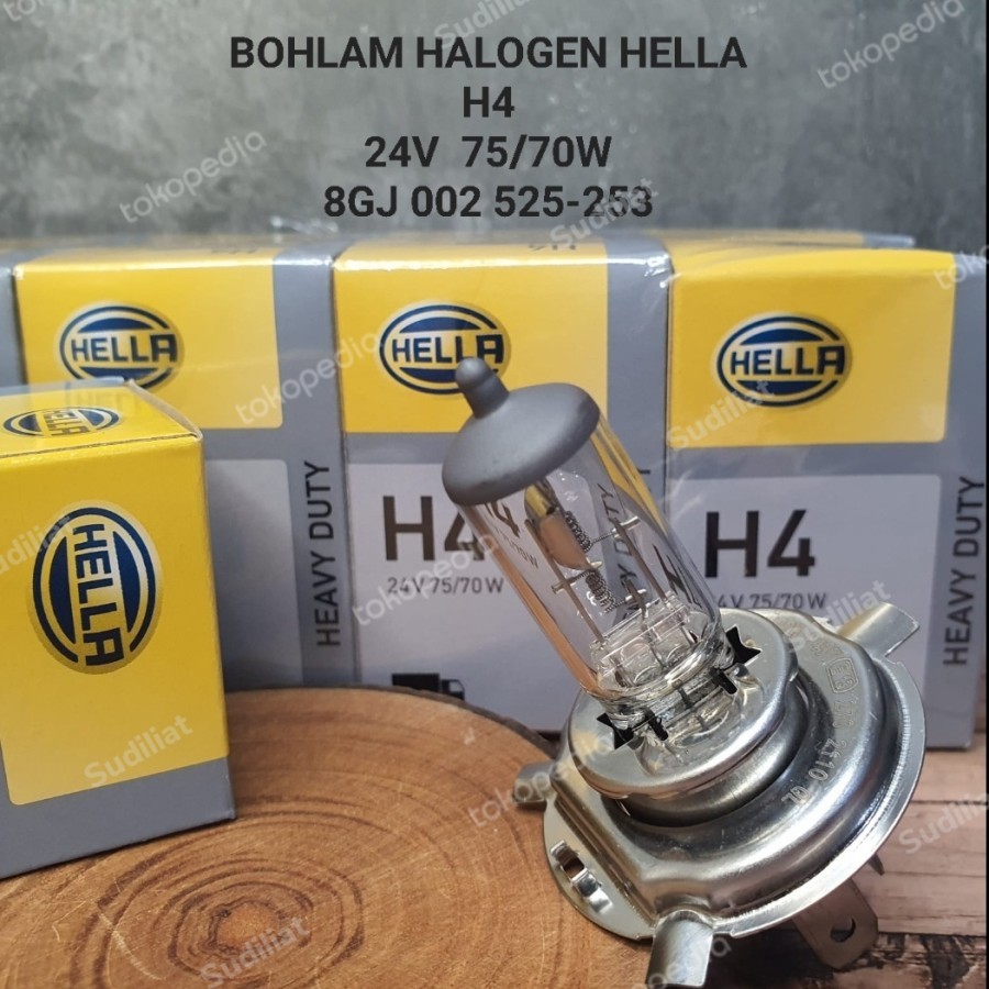 หลอดไฟฮาโลเจน Hella H4 P43T 24V 75/70W ของแท้ | Shopee Thailand